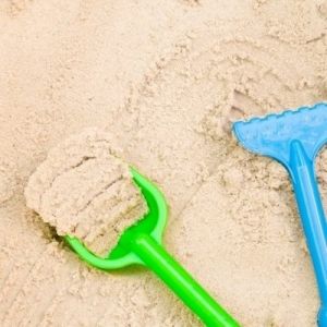 Play pit sand and bark